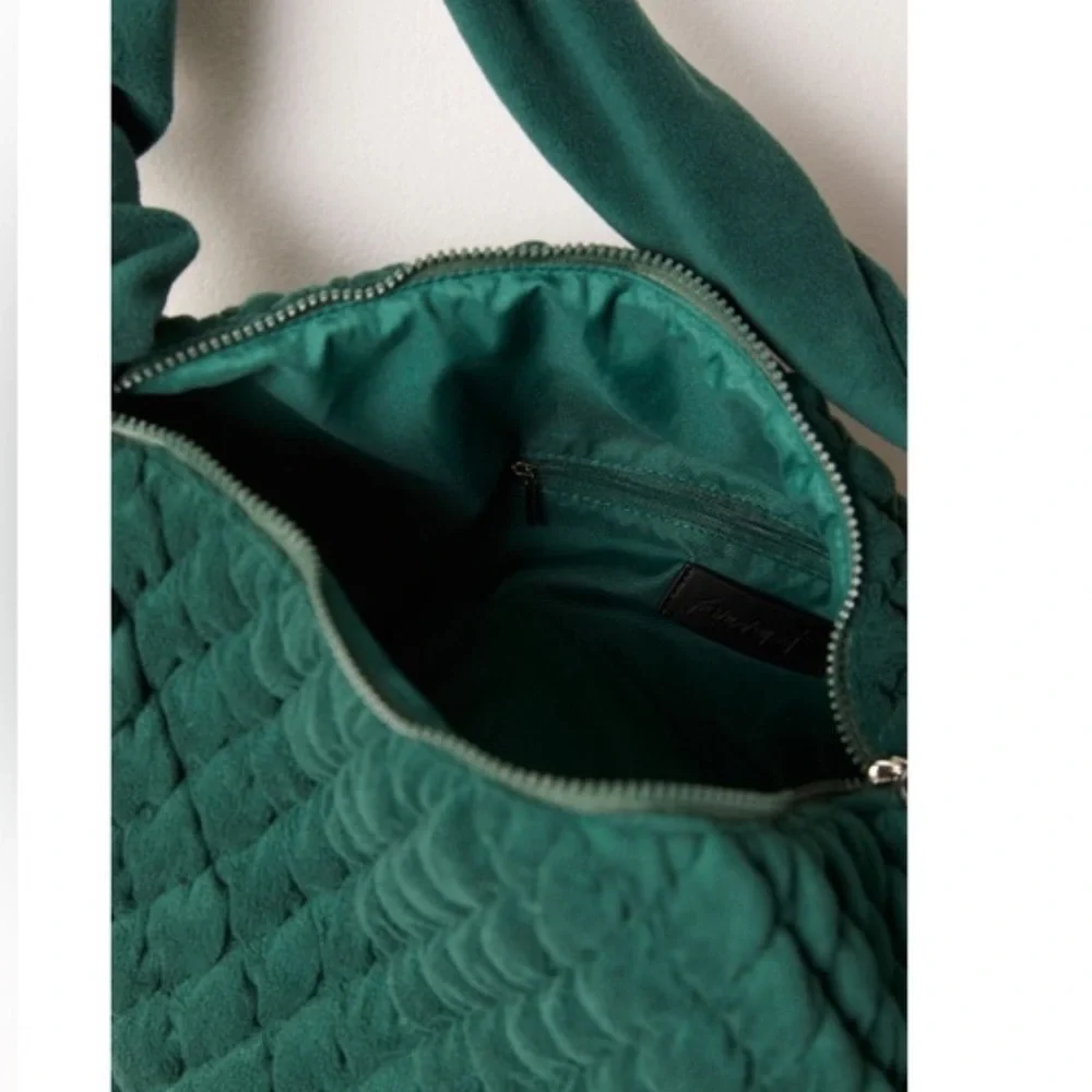 Free People Fleece Pucker Up Carryall Bag in Evergreen - Picture 2 of 6